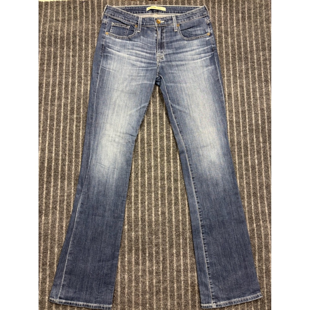 Big Star Maddie Bootcut Jeans 29L Blue Excellent Stretch Whiskered Denim (2339)
